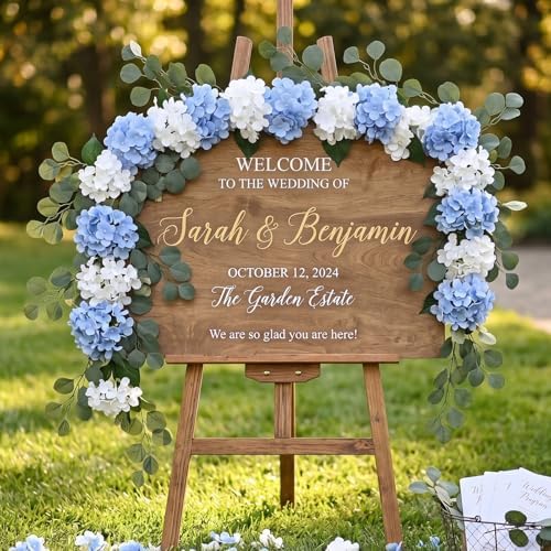 Auihiay Artificial Flower Garland, Silk Hydrangea Garland, 2Pcs Total 12ft - Image 6