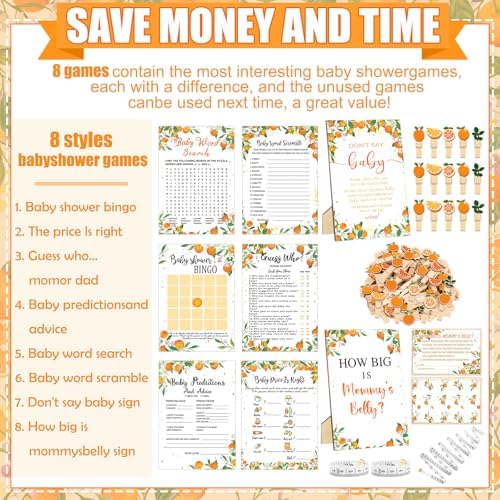 Funnymoom 426 Pcs Baby Shower Games Little Cutie Set, 8 Activity Games - Image 4