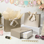 DOYIDE 50 Pack Gift Bags Medium Size with Ribbon &Tissue Paper, 9"x7"x3.1" - Image 2