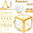 Geyee 8 Pcs Clear Balloon Box with Letters, Baby Shower, Gold - Image 2