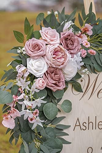 ponatia Small Artificial Wedding Arch Flowers Set of 2 - Image 5