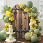 Wooden Door Arch Backdrop Cover 6.6 FT, Barn Door Wedding Arch Cover Stretchy Backdrop Stands Covers for Birthday Party Ceremony Banquet Decor - Image 3
