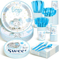 Dandat 350 Pcs Baby Shower Set, Elephant, Blue by Dandat