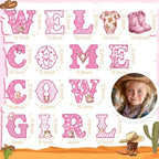 Sliner 15 Pcs Welcome Cowgirl Baby Shower Decoration 15 Inch Pink Yard Signs with Stakes Large Lawn Sign for Gender Reveal Newborn Welcome Home Outdoor Party Decoration - Image 2