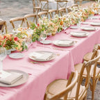 sancua 6 Pack Pink Tablecloths 60x102 Inch for 6 Feet Rectangle Tables - Image 3