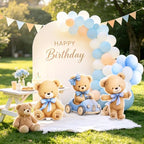 3 PCS Large Teddy Bear Baby Shower Decorations, Blue Bear Gender Reveal Cardboard Cutouts, We Can Bearly Wait Yard Signs Standup Photo Booth Props, Indoor & Outdoor Backdrop Decor - Image 5