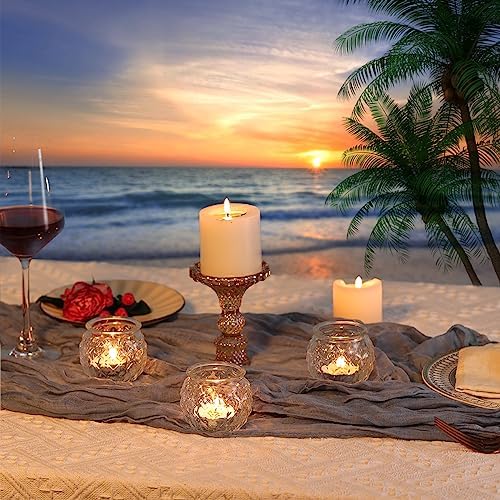 DARJEN Clear Votive Candle Holders Set of 24- Round Glass Candle Holders Bulk for Tea Light Candle, Diamond Texture Candle Votives for Wedding Centerpiece, Living Room & Home Table Decor - Image 6