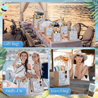 Abbylike 8 Pcs Bachelorette Gift Bags Burlap Bridesmaid Party Favor Bags with Handle Blue Reusable Canvas Beach Goodie Tote Bag for Bachelorette Bridal Last Toast on The Coast Party Decor - Image 2