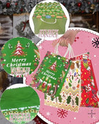 qiqee 100PCS Paper Gift Bags Assorted Christmas Paper Bags Red White Green - Image 2