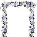 Lvydec Artificial Peony Flower Garland - 6ft Silk Peony Purple Flower Garland Arch Flower Vine for Wedding Party Table Decoration (2, Purple and White) by Lvydec