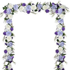 Lvydec Artificial Peony Flower Garland - 6ft Silk Peony Purple Flower Garland Arch Flower Vine for Wedding Party Table Decoration (2, Purple and White) by Lvydec