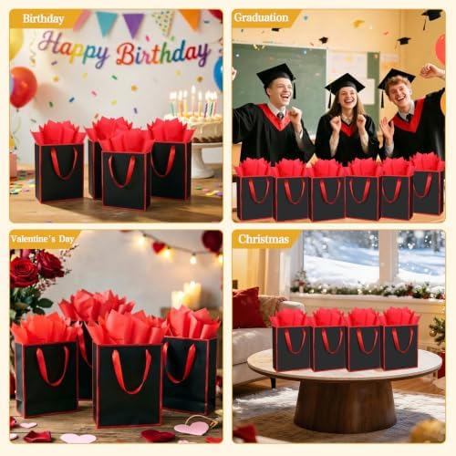 Epoesch 36 Pack Gift Bags with Handles & 36 Tissue Papers – 8x5x10 Inches - Image 4