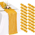 18 Pack Cheesecloth Table Runner 10FT Gold Table Runner Boho Gauze Cheese Cloth Table Runners Long Rustic Sheer Table Decorations for Wedding Party Baby Bridal Shower Birthday Holiday Home by Showgeous