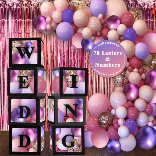 Ledido Transparent Balloon Boxes with 78 Letters Numbers for Custom Name - Image 5