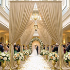 10ft×15ft Camel Backdrop Curtain for Wedding Party - Image 4
