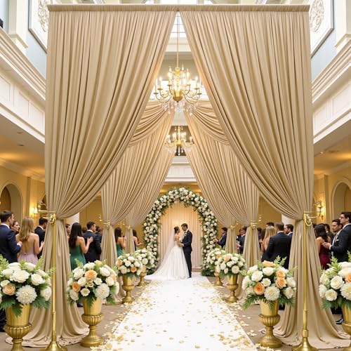 10ft×15ft Camel Backdrop Curtain for Wedding Party - Image 4