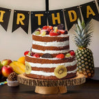 11.5"-12.5" Wood Cake Stand with Cake Cutting Set (Knife and Server) - Rustic Wooden Cake Holder for Decorating, Party, Wedding, Baby Showers, Reception, Event - Ideal Baking Gift & Home Decor - Image 7