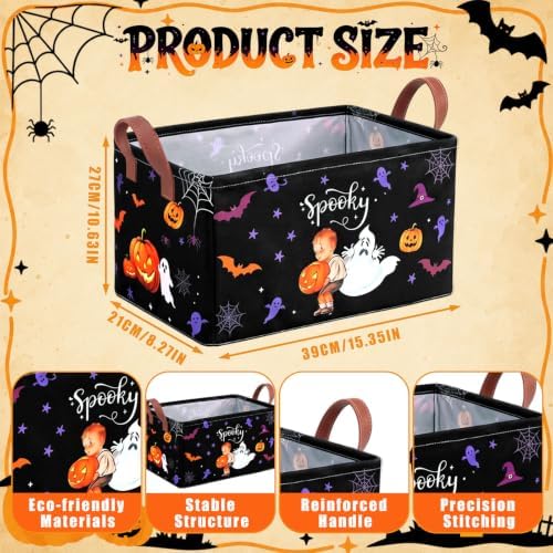 CHENGU 6 Pack Halloween Storage Bins Collapsible Halloween Baskets for Gift - Image 3