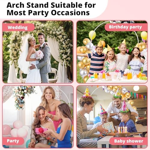 7.2 ft White Metal Balloon Arch Stand for Wedding, Birthday & Baby Shower - Image 6