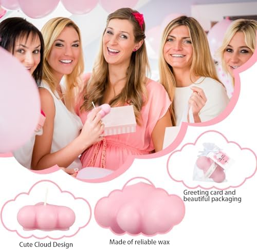 Treela 24 Sets Cloud Tealight Candles Party Favors, Classic, Pink and White - Image 4