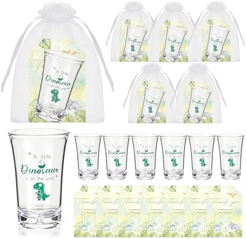 Sliner 48 Pcs Dinosaur Baby Shower Acrylic Shot Glasses, 1.4oz Card Bag by Sliner