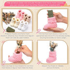 Tranqun 4 Sets Baby Booties Centerpiece No Floral DIY,Classic,Pink - Image 3