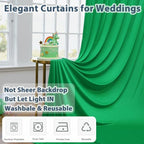 50×10 Green Backdrop Curtain for Wedding Parties Decor Wrinkle Resistant - Image 3