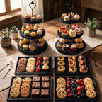 6pcs Wooden Dessert Table Display Set, 3 Tier Cupcake Stand Set with Serving Trays, Rustic Dessert Display Stand, Cake Stand Set for Wedding Dessert Table, Birthday, Baby Shower, Party Food Display, Home Decor - Image 5