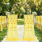 Yellow Chair Sashes for Wedding: 16 Pieces 8ft Long Sheer Draping Fabric – Party Dinner Banquet Event Chair Decorations - Image 7