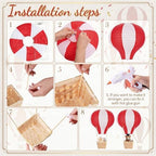 Meooeck 8 Sets Red Hot Air Balloon Table Centerpieces Decor - Image 4