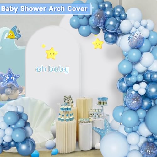 Hemmotop Stretchy Arch Backdrop Cover Set, White, 7.2ft, 6ft, Set of 2 - Image 6