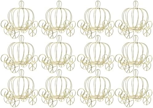 ABOOFAN 12 Pack Gold Pumpkin Carriage Centerpieces for Tables by ABOOFAN