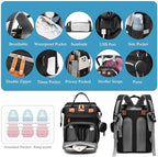Jeryswet Baby Diaper Bags with Changing Station, Waterproof Large Capacity Diaper Bag Backpack for Moms Dads with USB Charging Port and Stroller Straps, Baby Shower Gifts, Black - Image 5
