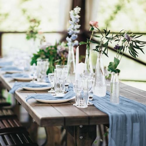 20 Pack Cheesecloth Table Runner 17 x 108 Inch, Dusty Blue - Image 6