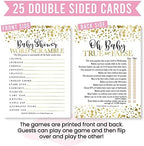 Hadley Designs 25 Gold Word Scramble, 25 True Or False Game, 25 Trivia Game, 25 Find The Guest-4 Double Sided Cards Baby Shower Ideas, Gender Reveal Games Baby Shower Games - Image 6