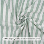 Eternal Beauty Striped Ruffled Round Tablecloth 60 Inch Green White - Image 6