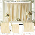 10x10ft Wrinkle Free Beige Backdrop Curtain for Parties, Soft Beige Photo Backdrop Curtains, Polyester Photo Backdrop Drapes for Birthday Party Baby Shower Photography Background - Image 4