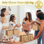 Windyun 25 Pcs Square Paper Gift Bags with Handle 10 x 10 x 10'' Large Favor Bag with DIY Thank You Tag for Wedding Christmas Bridal Shower Bridesmaid Birthday Party (Kraft) - Image 2