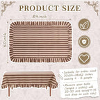 Tudomro Striped Tablecloth, Rectangle, Brown, Cream, 84'' X 60'' - Image 2