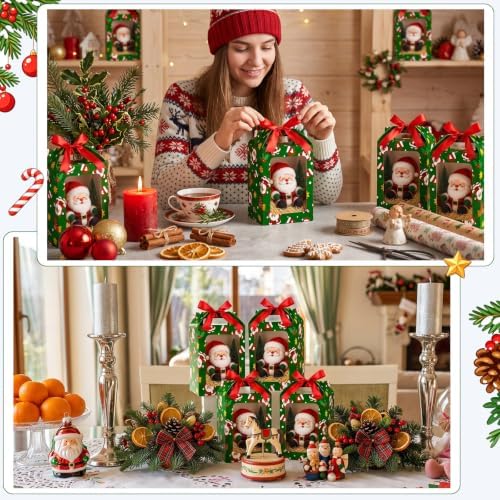 Eaasty 24 Pcs Christmas Gift Boxes with Window Santa Gift Boxes - Image 6