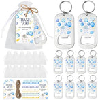 24 Sets Space Theme Baby Shower Bottle Openers Party Favors, Outer Space Bottle Openers Keychains Thank You Tags Organza Bags for Solar System Planet Astronaut Party Guest Gifts by CORNERLACE