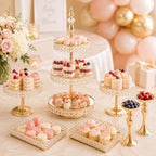 7 Pcs Crystal Cake Display Stand with Mirror, Round Dessert Display Stand - Image 4