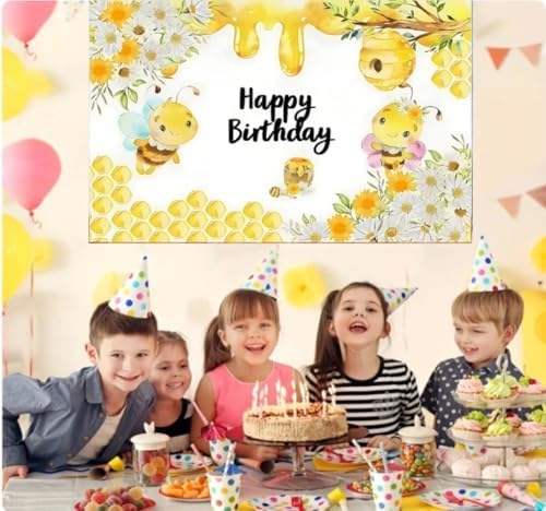 10x8ft Bee Baby Newborn Party Happy Bee Day Sweet Baby Shower Honeycomb Background Decoration Supplies Little Bee Photography Studio - Image 5
