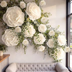 Giegxin 18 Pcs Beige Large Paper Flowers White Wedding Tissue Pom Pom by Giegxin