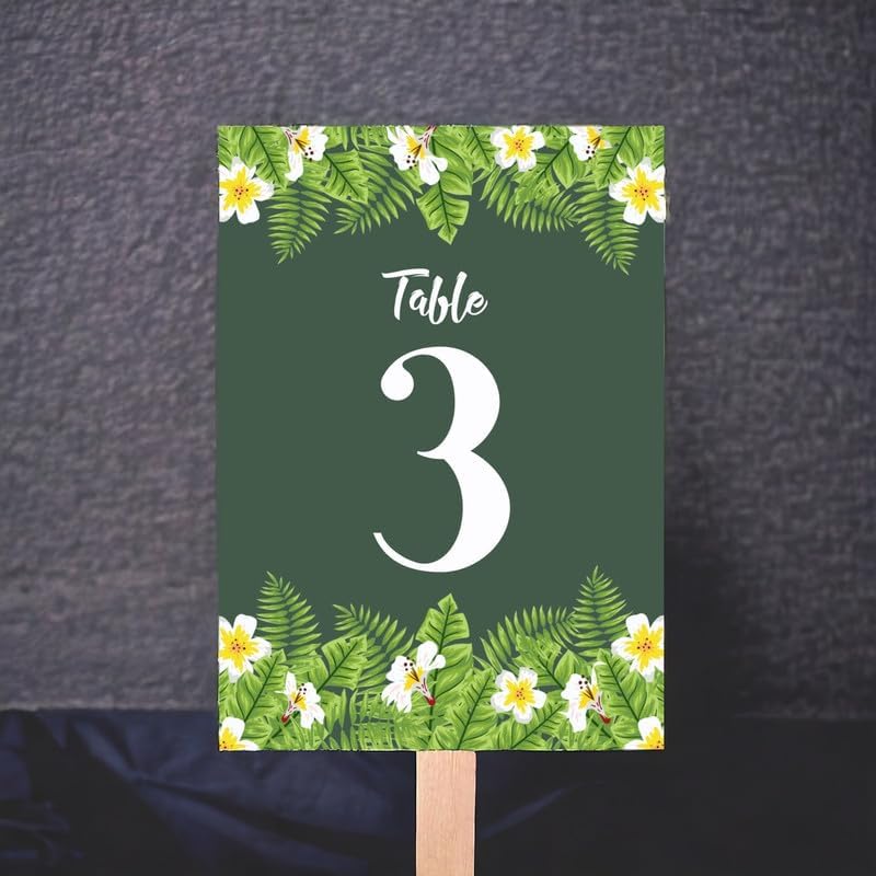 Tropical Flower Wedding Table Number Cardss 1-100 Double Sided For Reception Event Party Baby Shower Birthday 4x6 - Image 2
