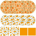 Funnymoom 200 Pcs Orange Citrus Party Decorations Paper Plates Serve 50 by Funnymoom