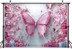 10X6.5ft Pink Butterfly Flower Backdrop for Photography Floral Wonderland Photo Background Baby Shower Birthday Bridal Shower Party Decors Newborn Girls Princess Portrait Photobooth Props - Image 4