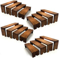 Yikaroeli Large Display Wood Risers Wooden Display Stand Tiered Wood Racks Decorative Rectangular, 4 Set 16 Pieces Cupcake Stands Cake Cologne Perfume Organizer (Large/4Pack Brown) by Yikaroeli
