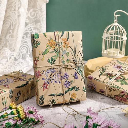 RUSPEPA 30" X 100' Wildflower Floral Wrapping Paper Large Kraft Paper Roll for Women, Jumbo Roll, Herbal Kraft Wrapping Paper for Christian Gifts, Birthdays, Weddings, Bridal Shower and Engagement - Image 6