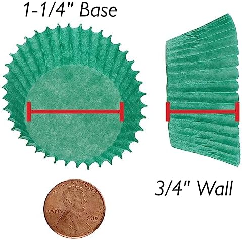 CybrTrayd No.5 Glassine Paper Approximately 5,000 Pieces – 1-1/4” Base, 3/4” Wall Candy Cups, Green - Image 4